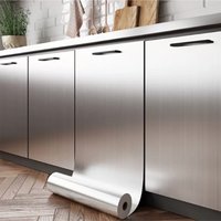Brushed silver 40cm wall sticker stainless steel decoration kitchen living room refrigerator countertop adhesive wallpaper