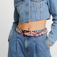 Bohemia Designer Women Original Floral Summer Pattern Belt Female Fashion Square Buckle Waistband High Quality Trend Belt Lady