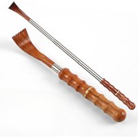 Portable Extendable Back Scratcher Telescoping Back Massager with Wooden Handle Stainless Steel Back Massage Tickle Stick Tools