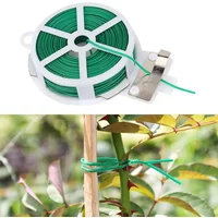 20meters Green Cable Ties with Cutter, Garden Plant Ties Reusable Twist Ties for Plants Gardening Tomatoes Tie for Plants