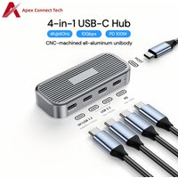 USB C Hub 4K 60Hz Video Transfer PD 100W 10Gbps Aluminium USB 3.2 Gen 2 Hub Laptop Docking Station Type C Adapter USB Splitter