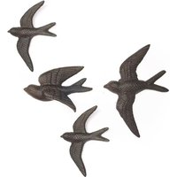 Retro Cast Iron Swallow Cast Iron Ornament Black DIY Decor Cast Iron Swallow Wind Chime Art Statue Wall Decoration