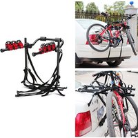 3-Bicycle Sturdy Arm Trunk Mount Bike Carrier Rack Hatchback Rear Bracket For Cars And Automotive SUV & Car Roof Luggage Racks