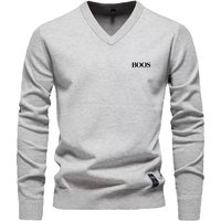 Autumn and Winter Men's High Quality V-neck Knitted Sweater New Fashionable, Casual, Warm and Versatile T-shirt Top