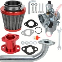 1 Set VM22 Motorcycle Carburetor with Exhaust Kit&38mm Air Filter for BT200X CT200U CT200U-EX Baja MB200 Mini Bike KT196 Go Kart