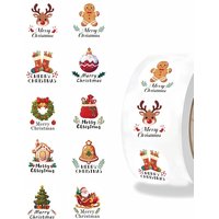 AliExpress 500PCS Cartoon Elk Santa Claus Christmas Roll Sticker Laptop Luggage Skateboard Bicycle Personalize Phone Motorcycle Art Sticker