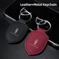 Car Logo Keychain Modeling Leather Key Ring Decorative For Lincoln Z Navigator Town-car Aviator MKZ Corsair Continental MKX MKS