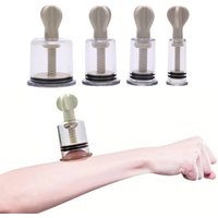 Rotating Handle Vacuum Cupping Set, 4 Size Body Massage Cups for Cellulite & Muscle Relief, Suction Therapy Tool