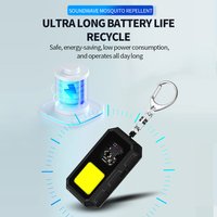 LED Ultrasonic Mosquito Keychain with Hook Portable Ultrasonic Mosquito Repellent Rechargeable for Home Bedroom Living Room