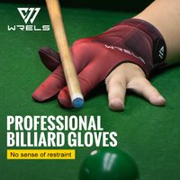 WRELS 1 Stück professioneller Billard-Handschuh, hochelastisch, 3-Finger-Snooker-Handschuh, atmungsaktiv, rutschfest, verstellbar, Billard-Pool-Handsc