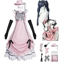 Anime Black Butler Ciel Phantomhive Smile Cosplay Costume Robin Evening Dress Lolita Dress Wig Woman Lovely Party Halloween Suit