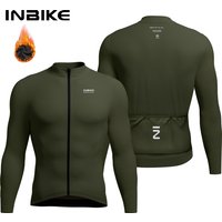 AliExpress INBIKE Winter Cycling Jersey for Men Fleece Lined Thermal Fleece Bike Top for Cool Weather Road Mountain Road Bicycle Clothing