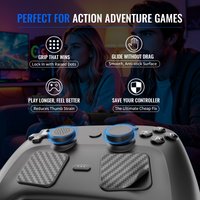 Joystick Cap&Touchpad Sticker Kit SDM011 for Steam Controller,Anti-Slip Silicone Trackpad Skin with Back Button Protective Pad
