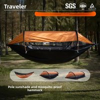 Travel Hammock Anti tip Design with Mosquito Net Sun Canopy Single Double Size Outdoor Hammock for Backpacking Camping