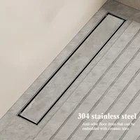 304 stainless steel floor drain, hotel shower room long deodorant floor drain, can be inlaid with tiles