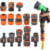1/2'' 3/4'' 1'' Hose Quick Connecter & Watering Gun Rubber Coupling Pipe Adapter Irrigation System Coupler Shut Off Valve