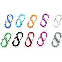 2pcs No.5 S-shaped outdoor climbing buckle, eight-shaped buckle, aluminum alloy hook, connecting ring, backpack external