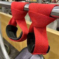 1 Pair of Red Tension Support Straps with Black Wrist Straps - Fitness Wrist Straps for Weightlifting, Boxing, and Strength Training, Adjustable Polyester Blend, Gym and Sports Safety Strap Design