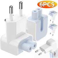 6-1PCS EU Plug Adapter 6A Fast Charging Travel Wall EU AC Chargers for Laptop Apple Macbook Air Pro Duck Head Outlet Converters