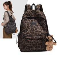 Leopard print Woman Backpack School Book Bags For Teenage Girls Boys New Female College Bag Student Lady leisure BagPack