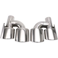 1 PCS Stainless Steel 63mm Inlet dual exhaust tips Car Oval Muffler tailpipes Engraved Logo For W204 C300 C63
