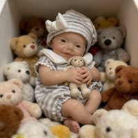 13" Lovely Awake Silicone Reborn Baby Boy Doll Soft Touch Newborn Charlie with Visible Veins Collectible Gift/Decor For Girls