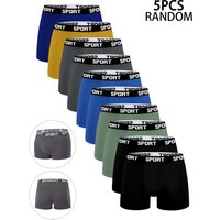 5pcs Men's Boxer Shorts Solid Color Leisure Men's Panties Homme Underwear Male Couple Sexy Set Boxer Briefs