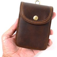 Vintage Crazy Horse Skin Men's Waist Pack Men Top Layer Cowhide Travel Wear Belt Waist Bags Male Small Belt Pouch Coin Purse