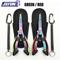 JSFUN Colorful Titanium Fishing Pliers – Multi-Function Tackle Tool with Sheath & Lanyard Rust-Resistant for Anglers