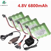 4.8v 6800mAh AA Battery Or Charger For Rc toys Cars Tanks Robots Boats Guns Ni-MH AA 4.8v Rechargeable Battery Pack With SM Plug