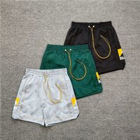 Quick Dry Beach Casual Pants with Drawstring American High Street Trend Brand Sunset Snow Mountain Print Woven Shorts