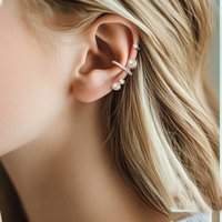 Zircon Irregular Pearl Ear Clips for Women Without Ear Piercings Ins Wind Ear Bone Clips Design Sense Niche Clip on Earrings