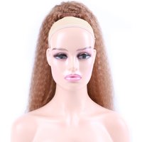 Goldene Blonde Synthetische Pferdeschwanz Extensions Afro Puff Lockiges Haar Produkte Gefälschte Haar Afro Verworrene Pferdeschwanz Schwarz Haar Pferdeschwanz