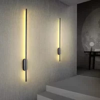 Modern Long LED Wall Lights for Bedroom Bedside Black Wall Lamps Living Room Background Decoracion Hallways Interior Sconce