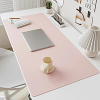 Pink Solid Color Leather Desk Pad Mouse Protector Large Small Mouse Pad Home Office Game Desk Mat PU Leather Pc Laptop Mouse Pad