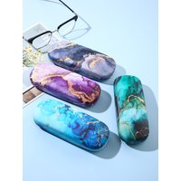 1pc Chic Graffiti Ripple Print Fashion Glasses Case Durable Waterproof & Portable Protective Eyewear Holder Box for Women Men