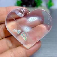 Clear Quartz Heart Natural Crystal Home Decoritems Room decor Lucky Auspicious Quartz Stone Garden Healing Energy Love Gifts