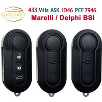 Superkey Delphi & Marelli Flip Remote Car Key 433Mhz ID46 For Fiat 500 MPV Bravo Punto Florino Citroen Jumper Peugeot Boxer