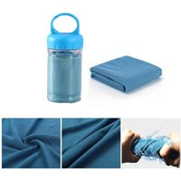 Sport Cooling Towel 30x100cm Sweat Towel with Bottle Light Weight Breathable for Running Gym Workout Camping Fitness