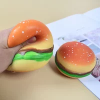 Urocza, miękka i urocza piłka antystresowa w kształcie burgera, zabawka sensoryczna dla autystów, zabawka antystresowa do ściskania dla dorosłych, zabawka na przyjęcie bożonarodzeniowe.