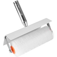 Floor Paint Roller Brush with Splash Guard Defoaming Spike Roller Flooring Aeration Roller for Epoxy Floor Paint Construction