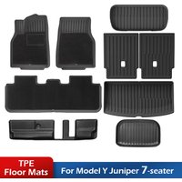 Tapis de sol TPE et doublure de coffre pour Tesla Model Y Juniper 7 places 2026 2027 – Tapis de protection toutes saisons antidérapant pour coffre et dossier de siège