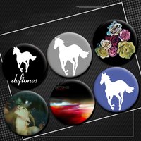 White Pony Around The Fur Ohms Deftones Soft Button Pins Creative Badge Tinplate Cartoon Brooches for Clothes Bag Hat Decoration