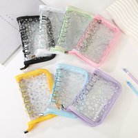 A7 Glitter Laser Star Zipper Binder Photo Card Collection Book Postcard Organizer Diary Notebook School Stationery