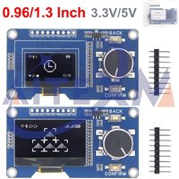 0.96/1.3 Inch White Oled Display Screen Combined With EC11 Rotary Encoder Module 3.3V/5V IIC Interface YANXD