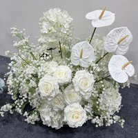 Luxury White Gypsophila Rose Hyacinth Floral Ball 30/40/50/60/70cm Wedding Backdrop Table Centerpiece Floral Arrangement Decor