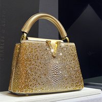 High Luxury Genuine Leather Diamonds Tote Women's Handbags 2025 Small Evening Bag V Letter Rhinestone Shoulder Crossbody Bags