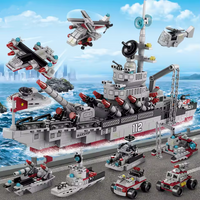 Navy War Chariot Ship Army Boat Plane Model Warships Building Blocks Compatible With Lego Construction Set for Boys Bricks Toys