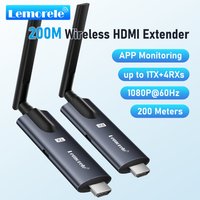 Lemorele 200m Wireless HDMI Transmitter and Receiver Lowlatency Video Transceiver Plug&play Hdmi Extender for PC TV Projector