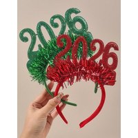 2026 New Year Party Headband Kids Glitter Hair Accessories Funny Photo Props Christmas Decoration 2026 Holiday Gifts for Women
